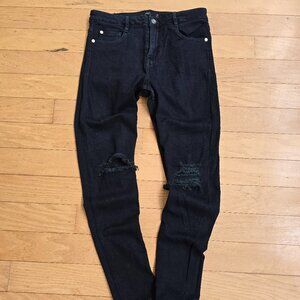 Obey | monochrome black grunge distressed emo skinny jeans | WMS 27'